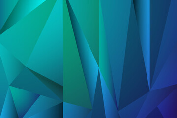 Obraz premium Polygonal blue triangular background pattern. Vector design for advertising, social networks, brochures.