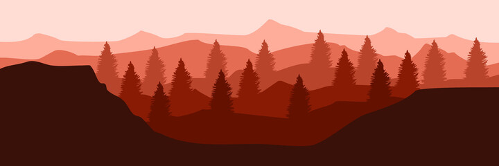 mountain landscape vector illustration for wallpaper and background