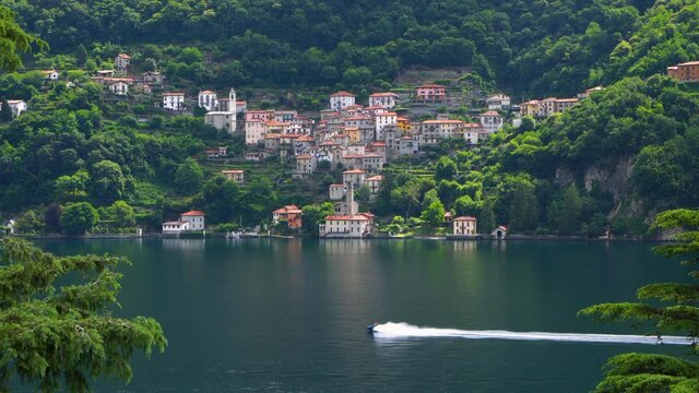 Careno,one of the most beautiful medieval villages overlooking Lake Como.Travel Italy.