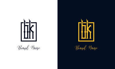 Minimal Abstract letter BK logo.
