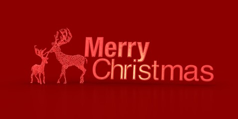 merry christmas card modern 3d minimal tree