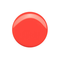 Blot of red circle shaped nail polish isolated on white