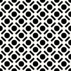 Minimal black circles and sticks pattern. Vector.