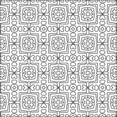 Geometric vector pattern with Black and white colors. Seamless abstract ornament for wallpapers and backgrounds.
