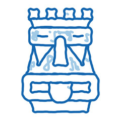 Aztec Totem doodle icon hand drawn illustration