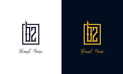 Minimal Abstract letter BZ logo.