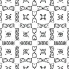 Geometric vector pattern with Black and white colors. Seamless abstract ornament for wallpapers and backgrounds.
