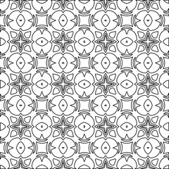 Geometric vector pattern with Black and white colors. Seamless abstract ornament for wallpapers and backgrounds.