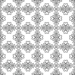 Geometric vector pattern with Black and white colors. Seamless abstract ornament for wallpapers and backgrounds.