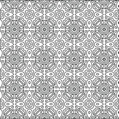 Geometric vector pattern with Black and white colors. Seamless abstract ornament for wallpapers and backgrounds.
