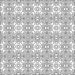 Geometric vector pattern with Black and white colors. Seamless abstract ornament for wallpapers and backgrounds.