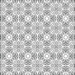 Geometric vector pattern with Black and white colors. Seamless abstract ornament for wallpapers and backgrounds.