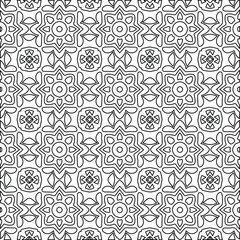 Geometric vector pattern with Black and white colors. Seamless abstract ornament for wallpapers and backgrounds.