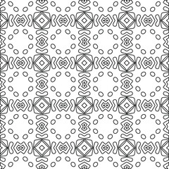 Geometric vector pattern with Black and white colors. Seamless abstract ornament for wallpapers and backgrounds.