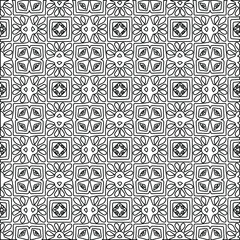 Geometric vector pattern with Black and white colors. Seamless abstract ornament for wallpapers and backgrounds.