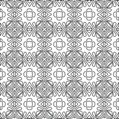 Geometric vector pattern with Black and white colors. Seamless abstract ornament for wallpapers and backgrounds.