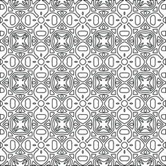 Geometric vector pattern with Black and white colors. Seamless abstract ornament for wallpapers and backgrounds.