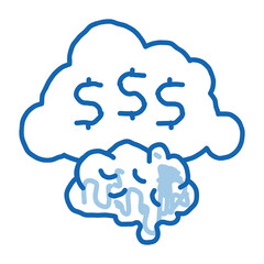 Thoughts on Making Money doodle icon hand drawn illustration