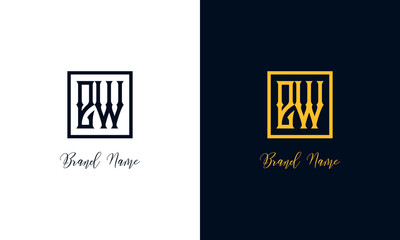 Minimal Abstract letter EW logo.