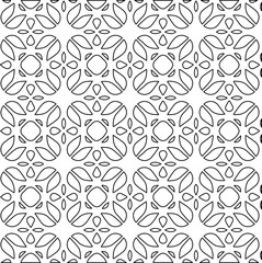 Geometric vector pattern with Black and white colors. Seamless abstract ornament for wallpapers and backgrounds.