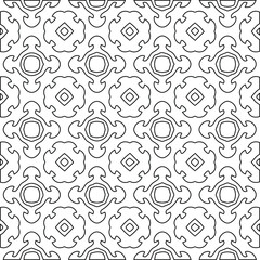 Geometric vector pattern with Black and white colors. Seamless abstract ornament for wallpapers and backgrounds.