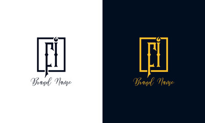 Minimal Abstract letter FI logo.