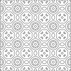 Geometric vector pattern with  Black and white colors. Seamless abstract ornament for wallpapers and backgrounds.