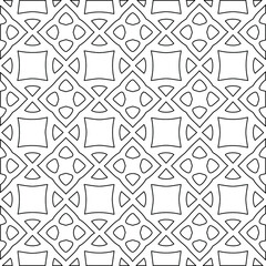 Geometric vector pattern with  Black and white colors. Seamless abstract ornament for wallpapers and backgrounds.