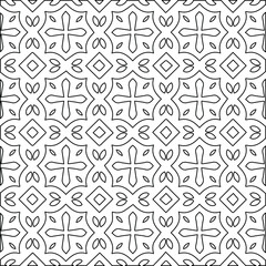 Geometric vector pattern with  Black and white colors. Seamless abstract ornament for wallpapers and backgrounds.