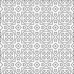 Geometric vector pattern with  Black and white colors. Seamless abstract ornament for wallpapers and backgrounds.