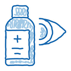 Glaucoma Medicine Vial doodle icon hand drawn illustration