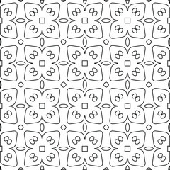 Geometric vector pattern with  Black and white colors. Seamless abstract ornament for wallpapers and backgrounds.