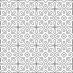 Geometric vector pattern with  Black and white colors. Seamless abstract ornament for wallpapers and backgrounds.