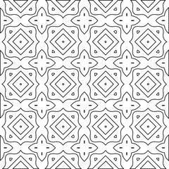 Geometric vector pattern with  Black and white colors. Seamless abstract ornament for wallpapers and backgrounds.