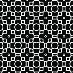 Geometric vector pattern with  Black and white colors. Seamless abstract ornament for wallpapers and backgrounds.