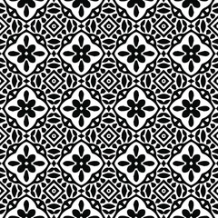  Geometric vector pattern with Black and white colors. Seamless abstract ornament for wallpapers and backgrounds.
