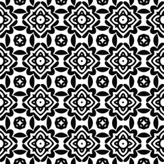  Geometric vector pattern with Black and white colors. Seamless abstract ornament for wallpapers and backgrounds.