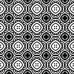  Geometric vector pattern with Black and white colors. Seamless abstract ornament for wallpapers and backgrounds.