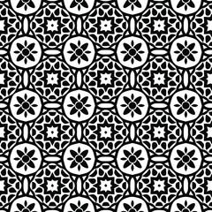  Geometric vector pattern with Black and white colors. Seamless abstract ornament for wallpapers and backgrounds.