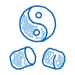 Yin Yang Capsule doodle icon hand drawn illustration