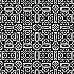  Geometric vector pattern with Black and white colors. Seamless abstract ornament for wallpapers and backgrounds.