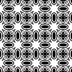  Geometric vector pattern with Black and white colors. Seamless abstract ornament for wallpapers and backgrounds.