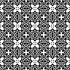  Geometric vector pattern with Black and white colors. Seamless abstract ornament for wallpapers and backgrounds.