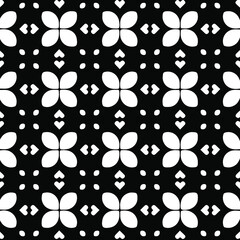 Geometric vector pattern with Black and white colors. Seamless abstract ornament for wallpapers and backgrounds.