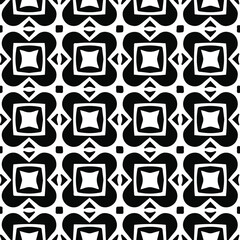Geometric vector pattern with Black and white colors. Seamless abstract ornament for wallpapers and backgrounds.
