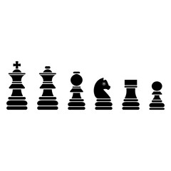 chess pieces icon set vector sign symbol