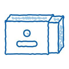 open pack of butter doodle icon hand drawn illustration