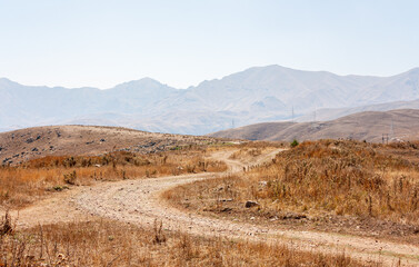 Mountain landscape in Armenia. Selim pass.