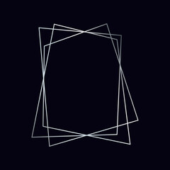 Silver geometric polygonal frame