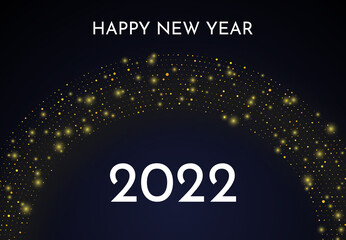 2022 Happy New Year of gold glitter pattern